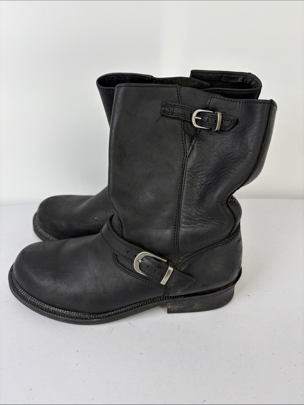 Durango Black Leather Buckle Engineer Moto Boots 9“ dCRD150 P138352 🐚